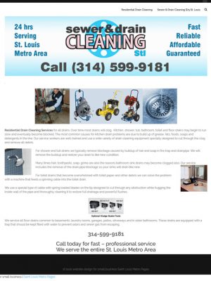 Sewer & Drain Cleaning.com Website by Saintlouismetropages.com